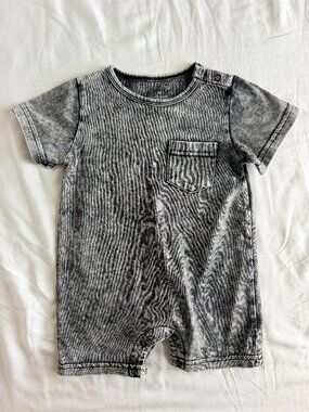 Little Bipsy 9-12 Acid Wash Shortie Romper